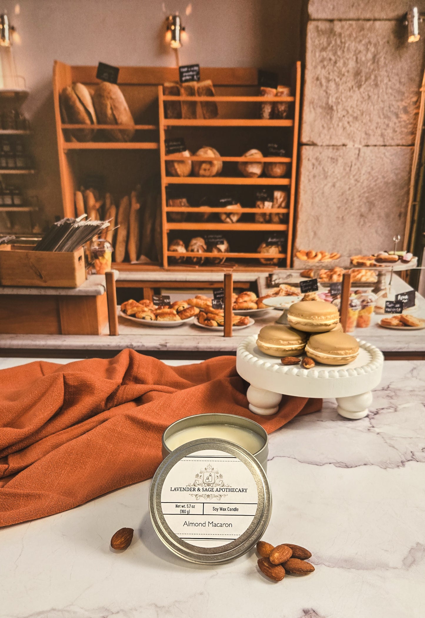 5.7 oz candle - Almond Macaron
