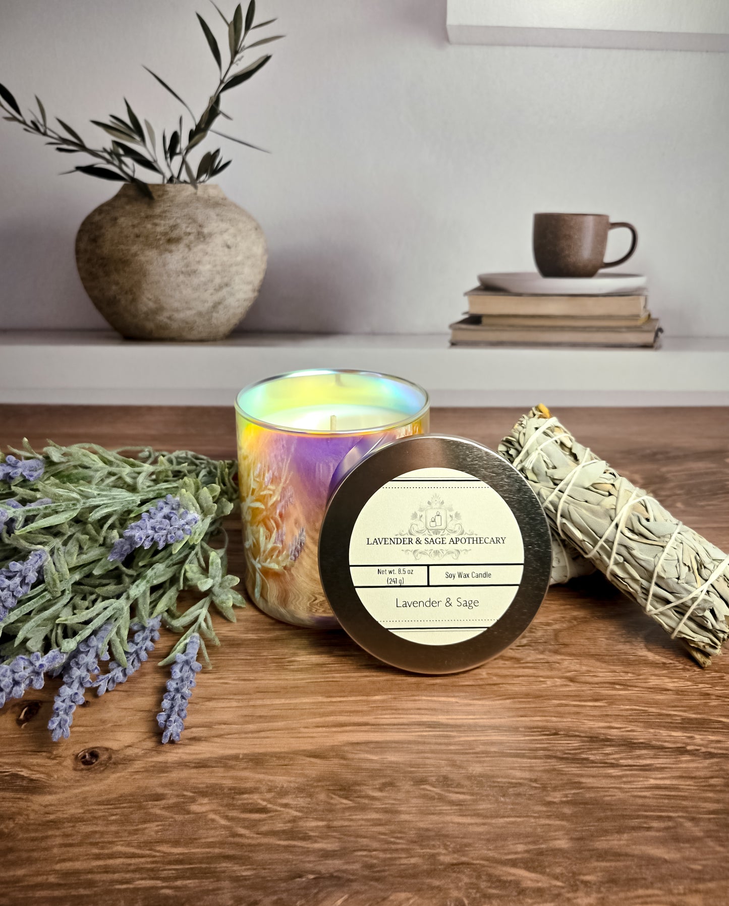 8.5 oz candle - Lavender & Sage